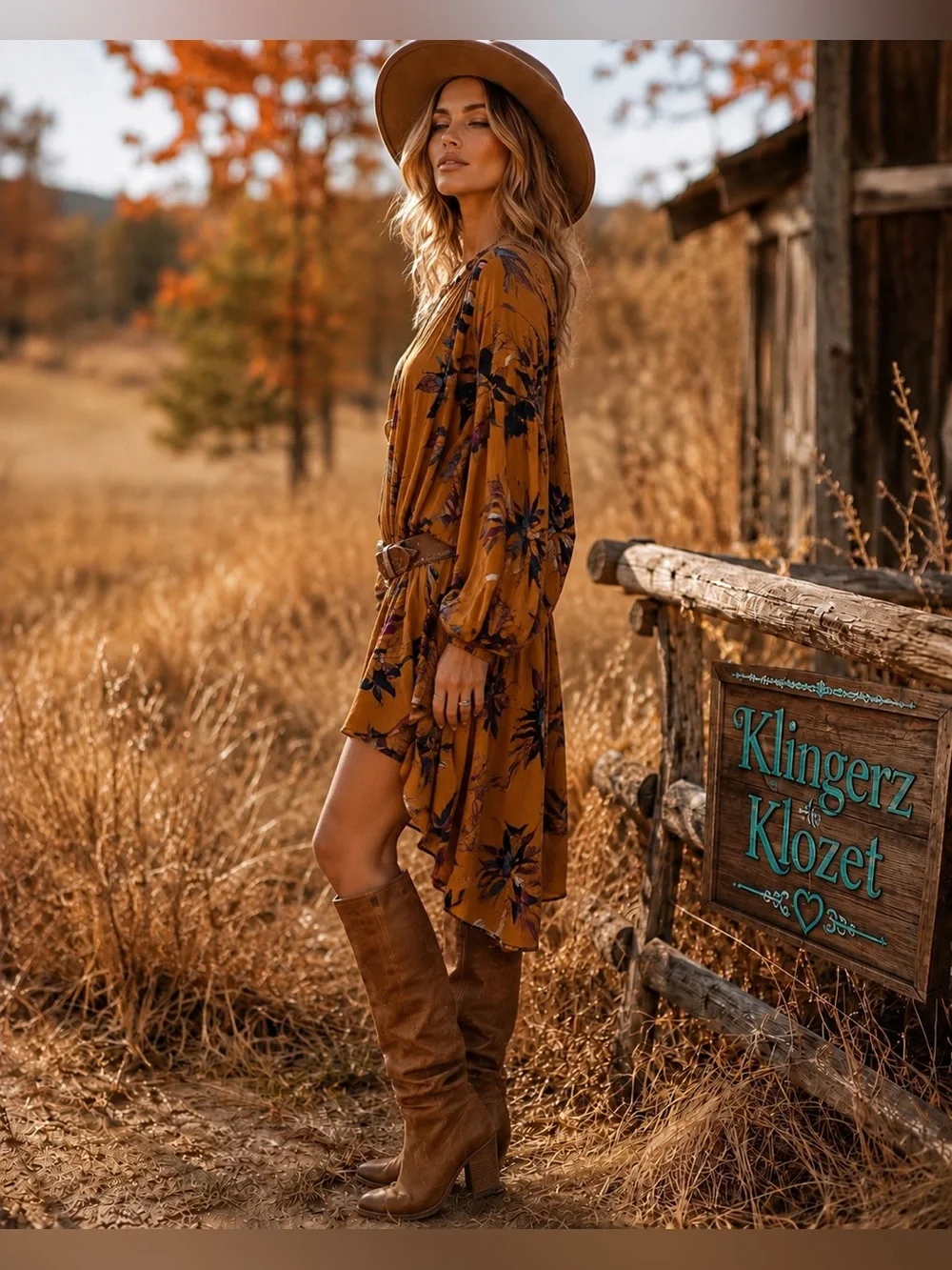 Free People Floral Boho Tunic Dress | Mustard | Size M